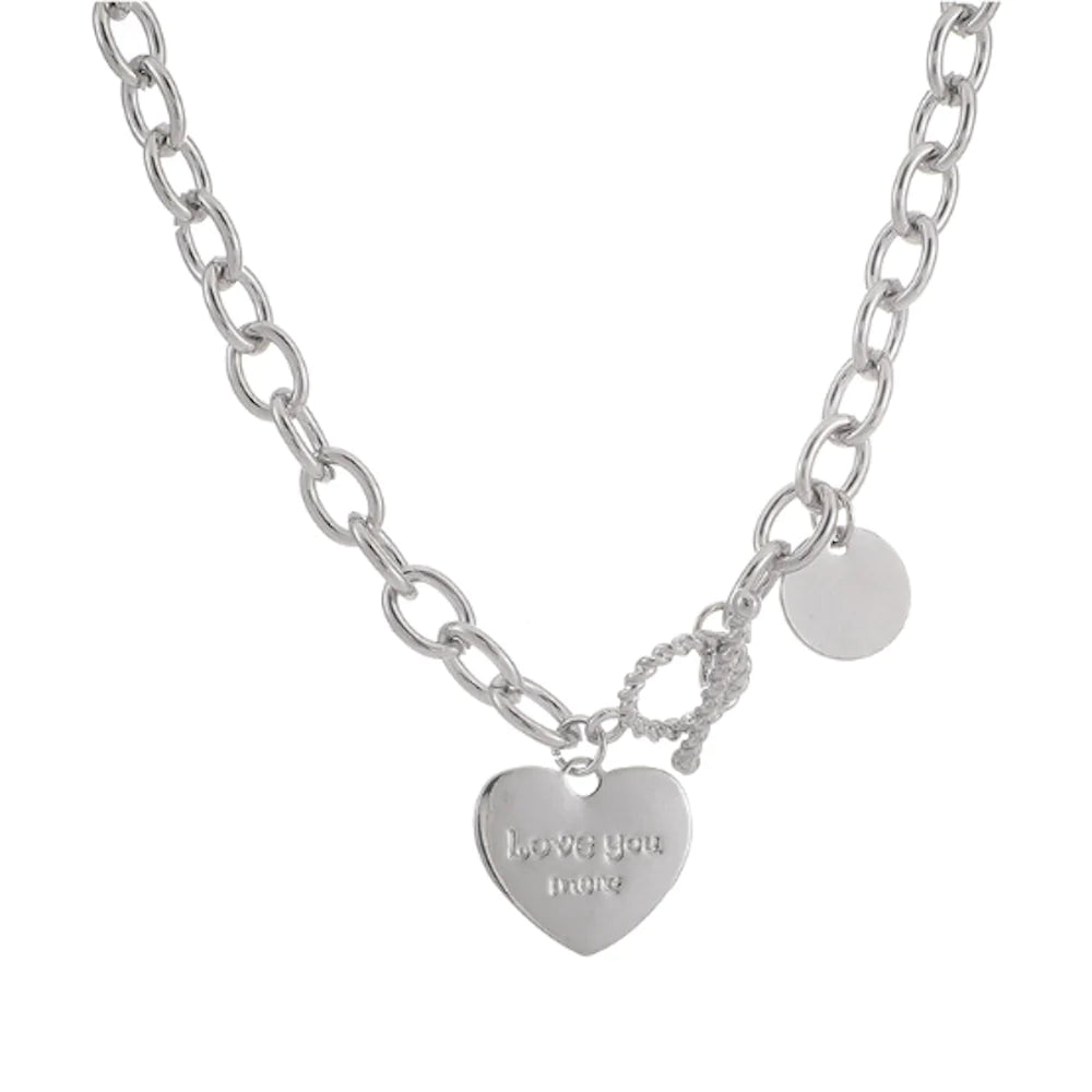 Collana a catena da donna con pendente a forma di cuore Love You More 