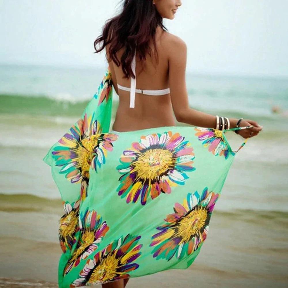 Copri bikini stile avvolgente girasole