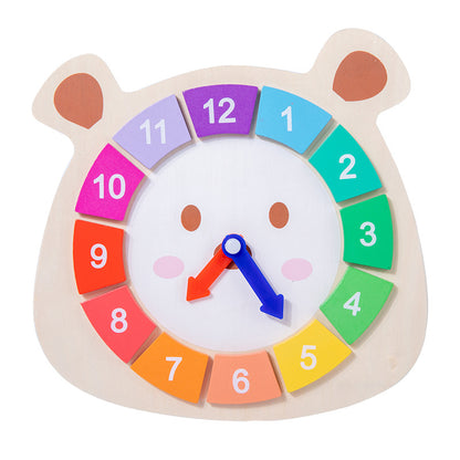 Giocattolo puzzle in legno con orologio orso per bambini Giochi di apprendimento Montessori