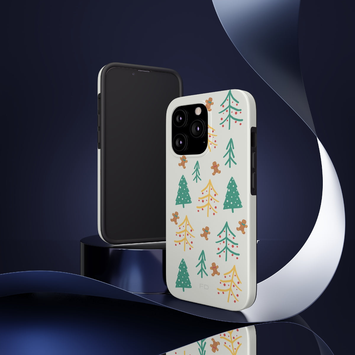 Custodia rigida Christmas Tree per iPhone con ricarica wireless