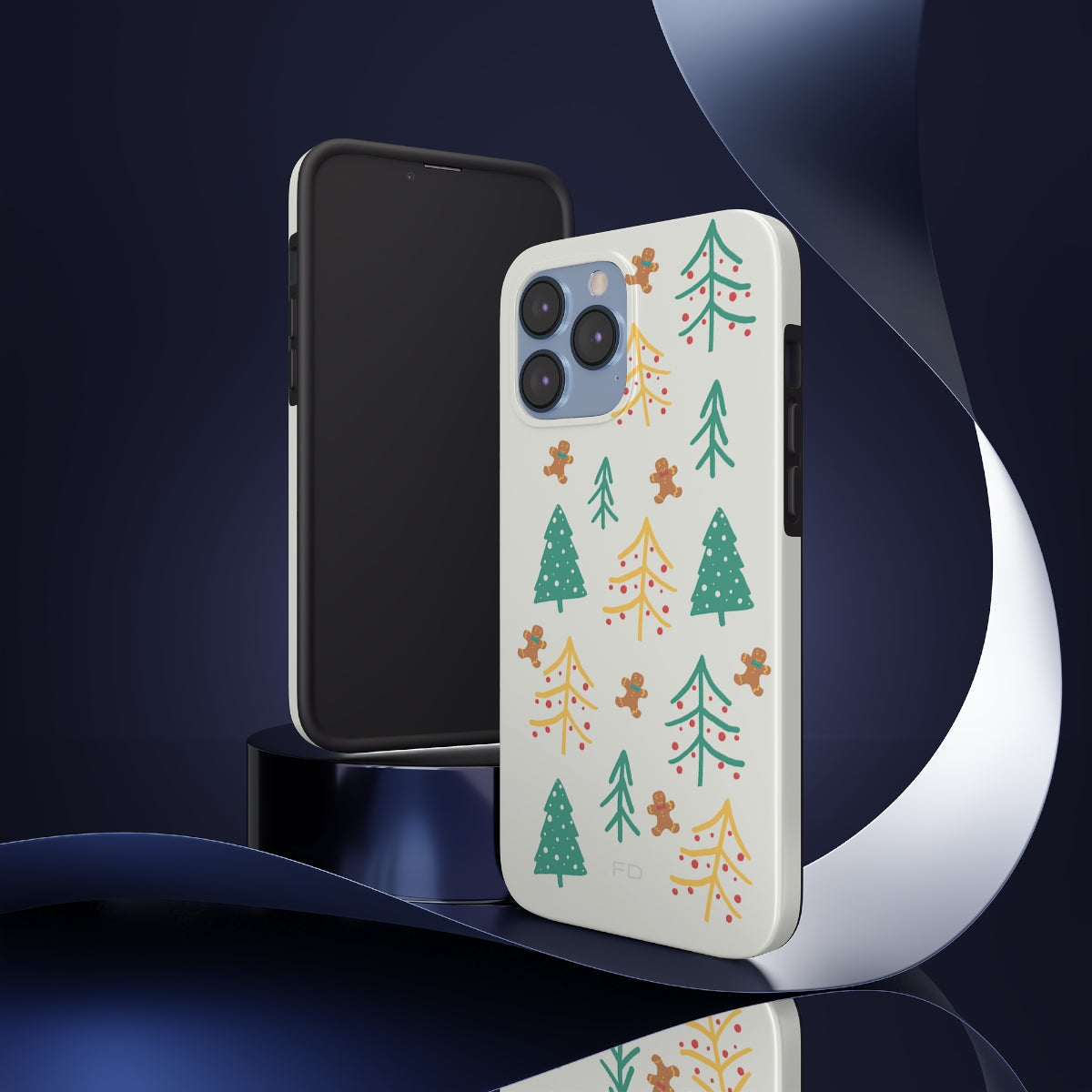 Custodia rigida Christmas Tree per iPhone con ricarica wireless