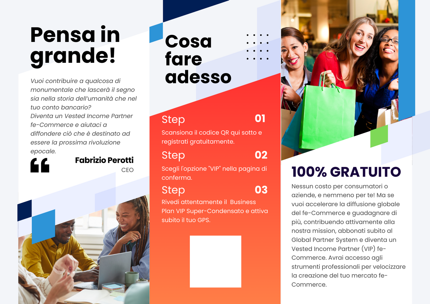 Crea facilmente un team locale di VIP - pieghevole personalizzabile con il tuo QR Code fe-Commerce