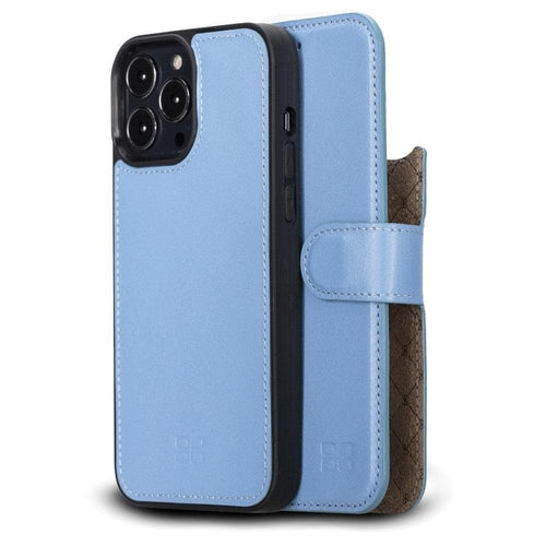 Custodia a portafoglio colorata staccabile in pelle per iPhone serie 13 - MW