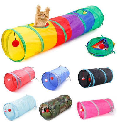 7 colori divertenti per animali domestici, tunnel per gatti, tunnel per gatti, tunnel arcobaleno, marrone