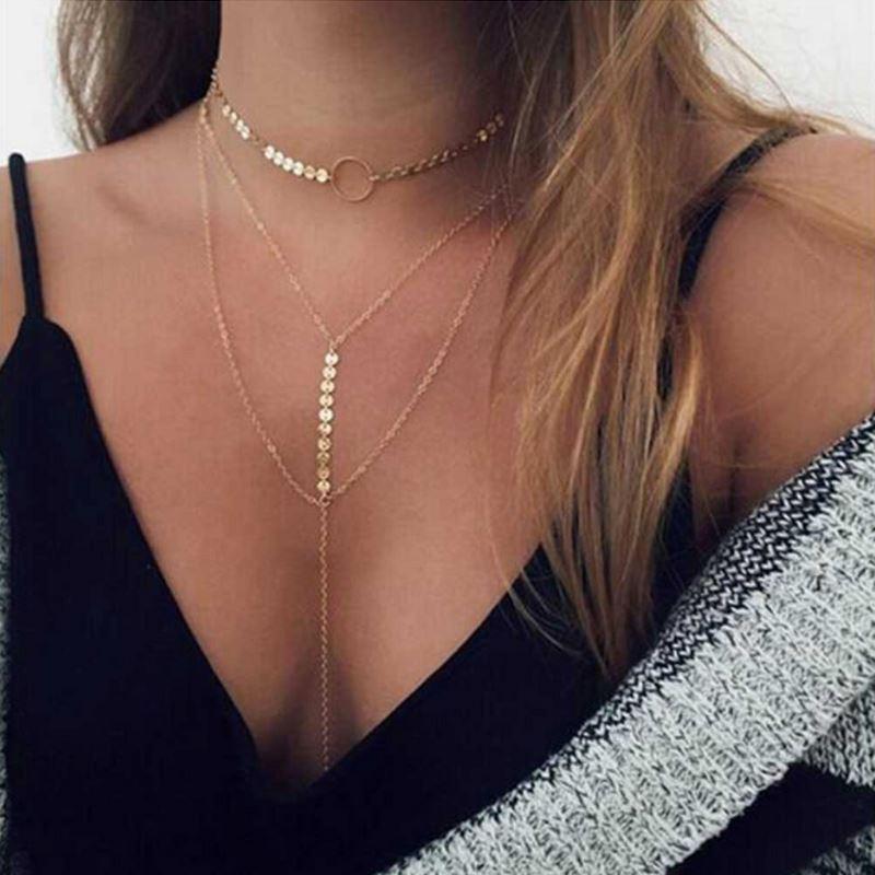 Collana girocollo lariat a tre strati 