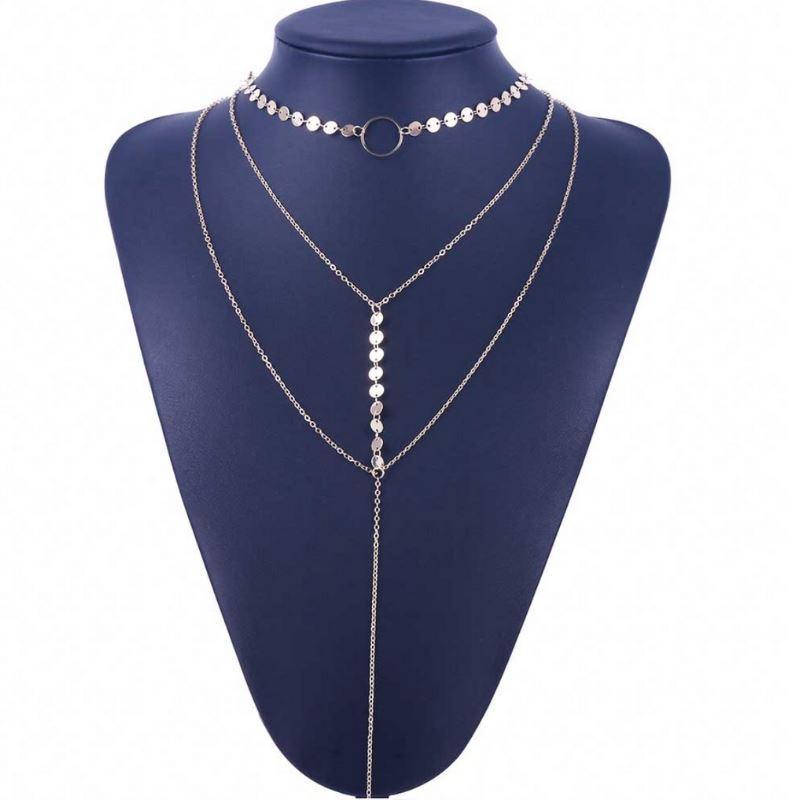 Collana girocollo lariat a tre strati 