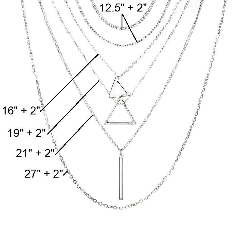 Collana multistrato a doppio triangolo