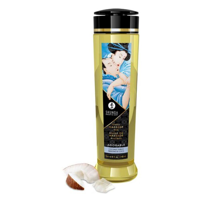 Olio da massaggio erotico Coconut Thrills Shunga Adorable (240 ml)