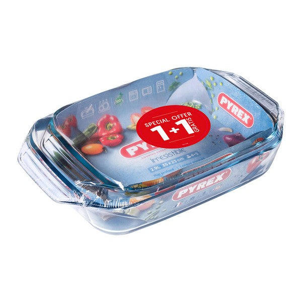 Set Pirofile Da Forno Pyrex Irresistible Vetro Borosilicato (28 x 17 cm + 35 x 23 cm) (2 pz)