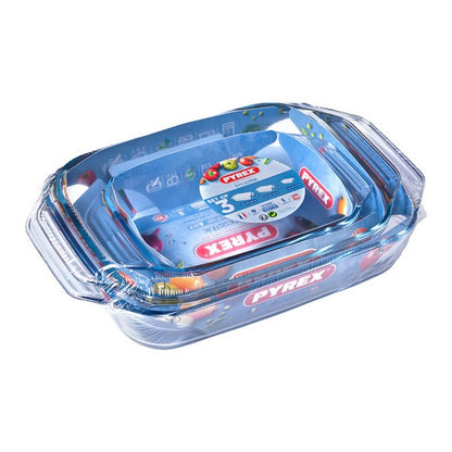 Set Pirofile Forno Pyrex Vetro Borosilicato Trasparente (3 pz)