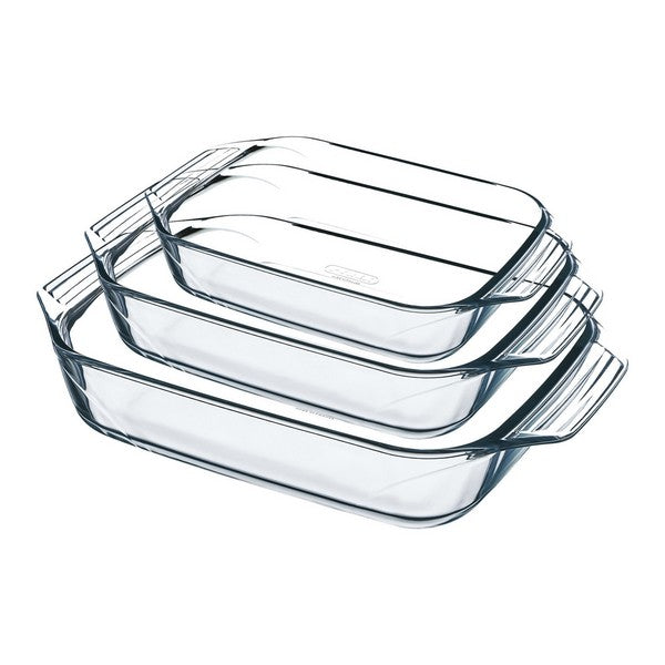 Set Pirofile Forno Pyrex Vetro Borosilicato Trasparente (3 pz)