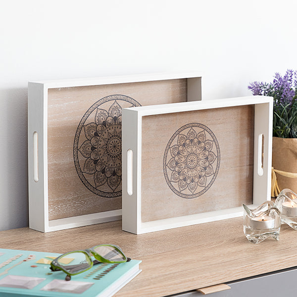 Set di vassoi Mandala 2 Pezzi