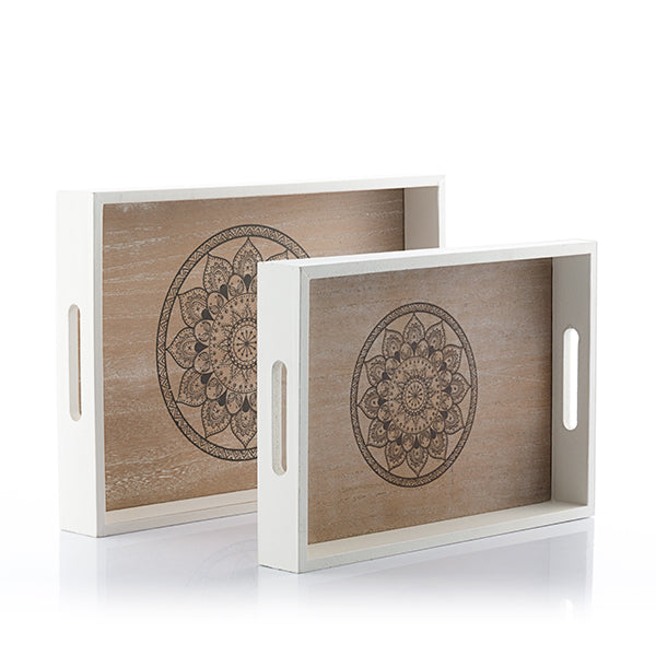 Set di vassoi Mandala 2 Pezzi