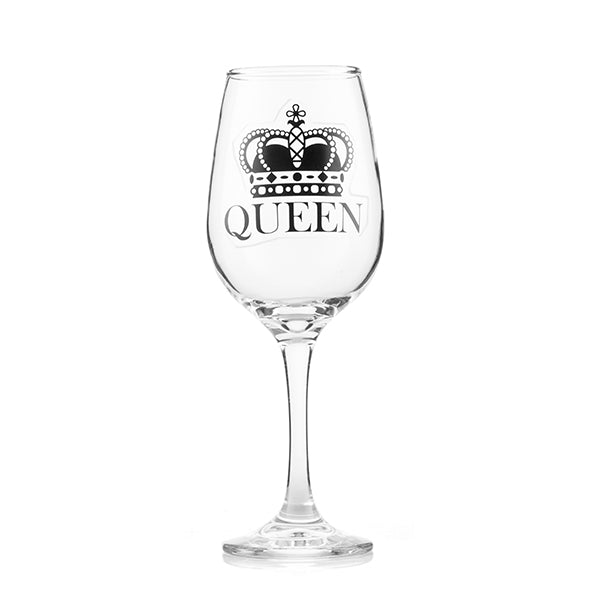 Set Bicchiere e Calice da Vino King &amp; Queen 2 Pezzi