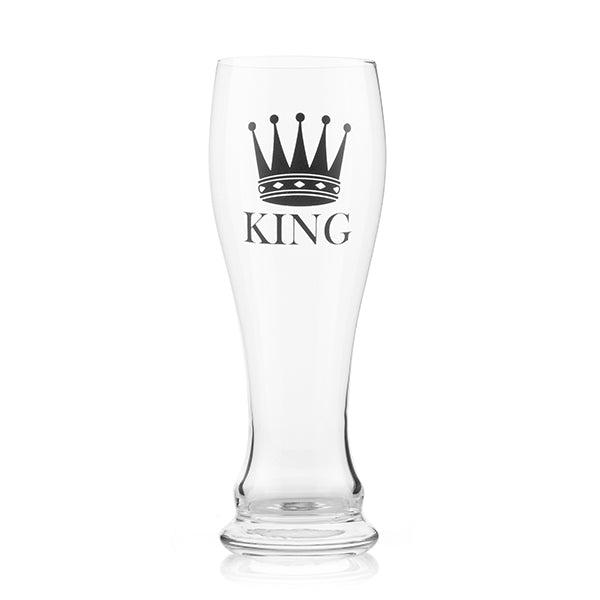 Set Bicchiere e Calice da Vino King &amp; Queen 2 Pezzi