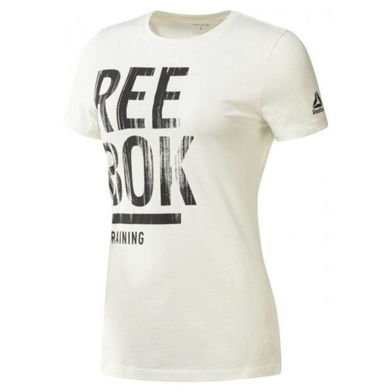 T-shirt a maniche corte da donna Reebok Training Split Tee Bianca