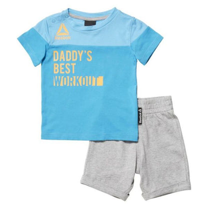 Completo sportivo per bambino Reebok G ES Inf SJ SS Blu Grigio