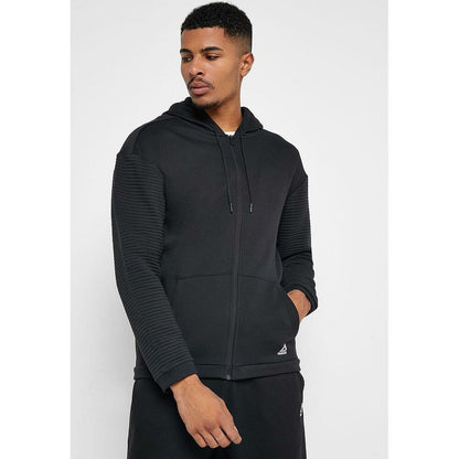 Felpa con cappuccio e zip da uomo Reebok WOR FLEECE FZ HOOD EC0900 Nera