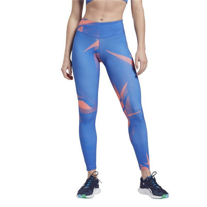 Leggings sportivi Reebok MYT Stampati Blu