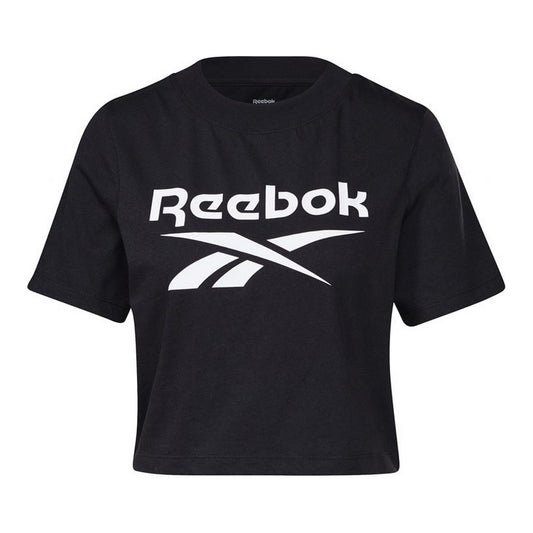 T-shirt a maniche corte da donna Reebok Cropped Identity Nera