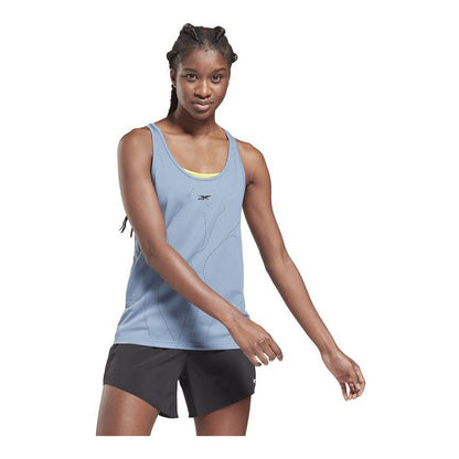 Canotta Donna Reebok United By Fitness Traforata Indaco
