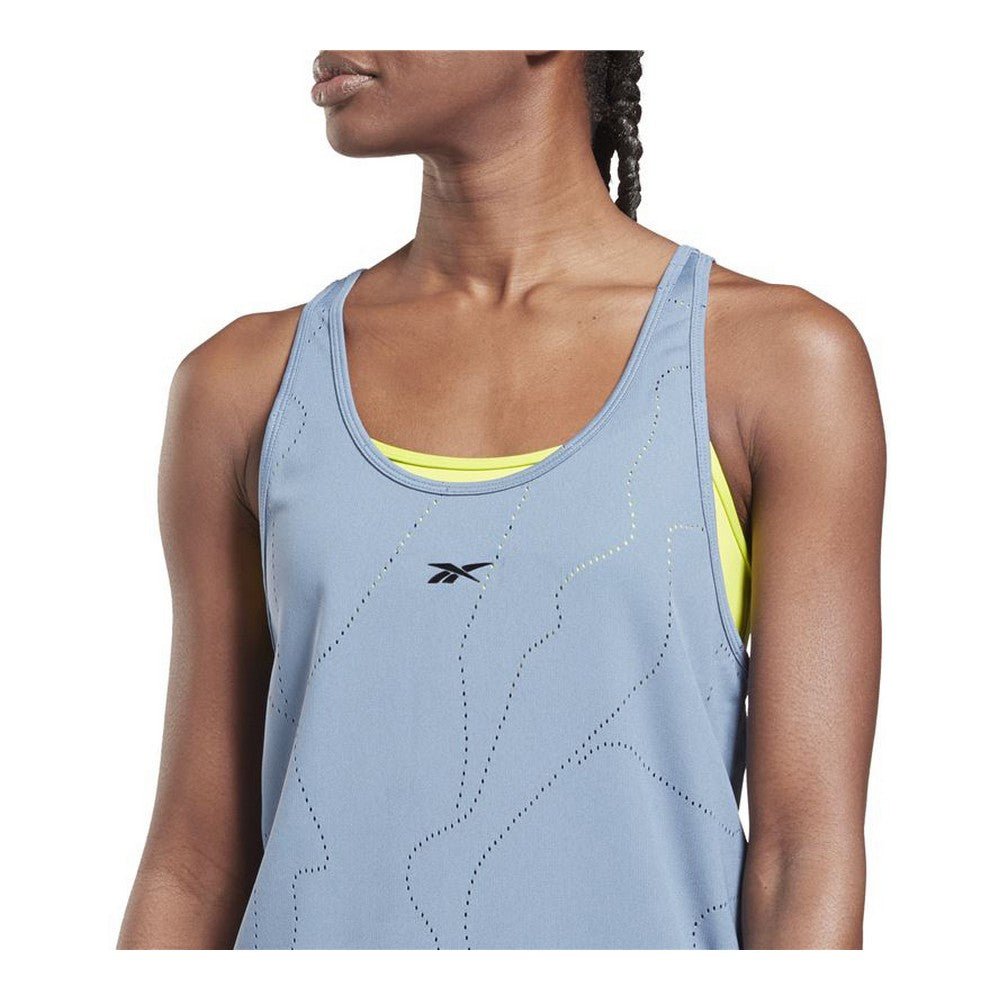 Canotta Donna Reebok United By Fitness Traforata Indaco