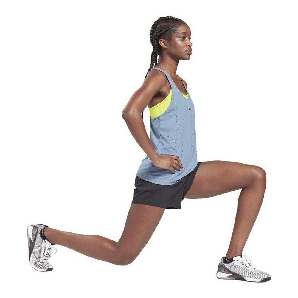 Canotta Donna Reebok United By Fitness Traforata Indaco