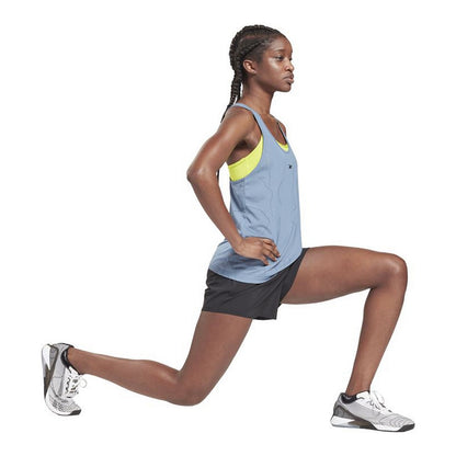 Canotta Donna Reebok United By Fitness Traforata Indaco