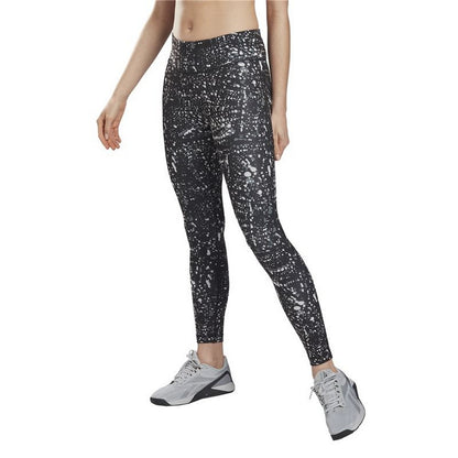 Leggings sportivi Reebok Workout Ready stampati Neri