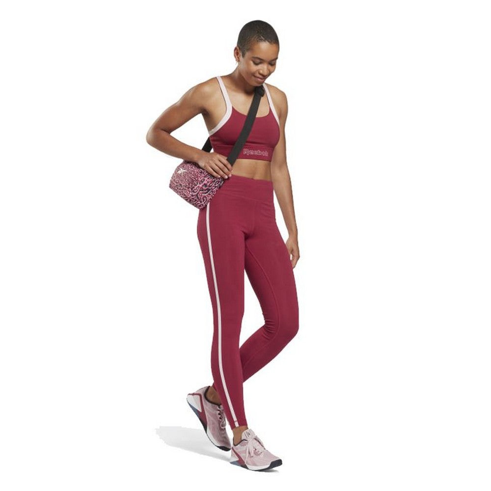 Leggings sportivi Reebok Pping Cotton W Rosso Scuro