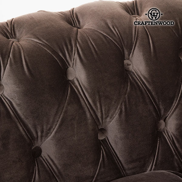 Divano Chesterfield a 3 posti in velluto marrone - Collezione Relax Retro di Craftenwood