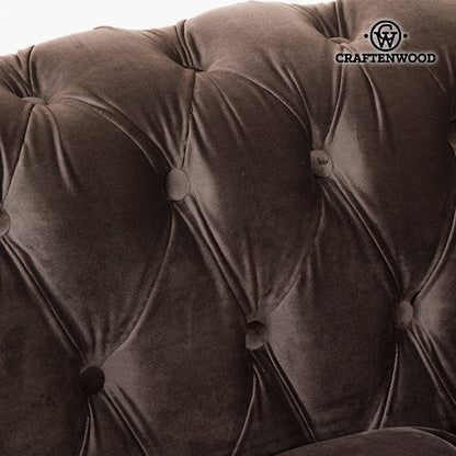 Divano Chesterfield a 3 posti in velluto marrone - Collezione Relax Retro di Craftenwood