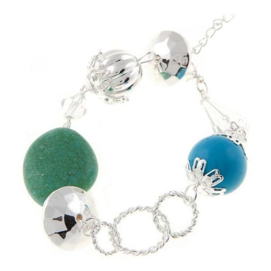 Bracciale da donna Cristian Lay 436210 (23 cm) | Blu Verde Acciaio Argento (23 cm)