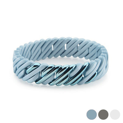 Bracciale da donna TheRubz Silicone Acciaio inossidabile Acciaio/Silicone