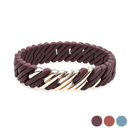 Bracciale da donna TheRubz Silicone Acciaio inossidabile Acciaio/Silicone