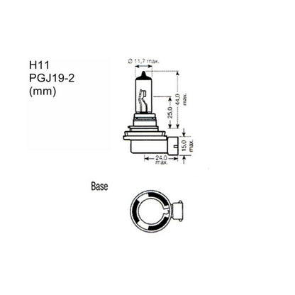 Lampadina per auto M-Tech PTZSW11-DUO H11 12V 55W