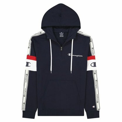 Felpa con cappuccio da uomo Champion Arm Stripe M Blu navy