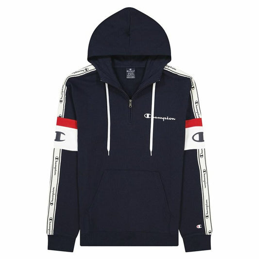 Felpa con cappuccio da uomo Champion Arm Stripe M Blu navy