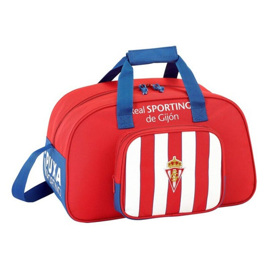 Borsa sportiva Real Sporting de Gijón Rosso Bianco (40 x 24 x 23 cm)