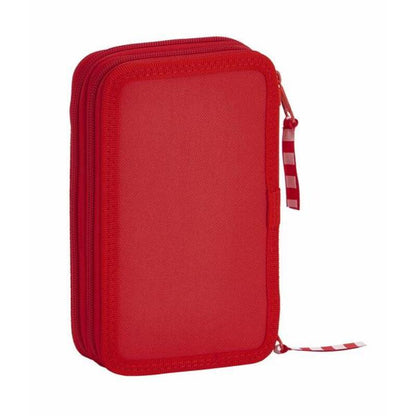 Double Pencil Case Real Sporting de Gijón Red (28 pcs)
