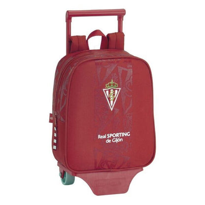 Zaino scolastico con ruote 805 Real Sporting de Gijón Rosso