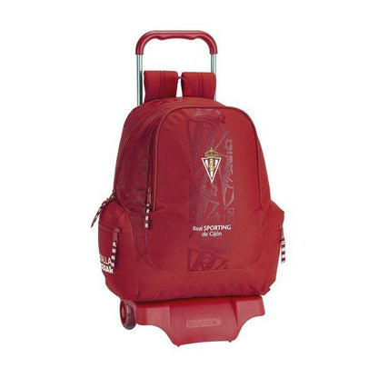 Zaino scolastico con ruote 905 Real Sporting de Gijón Rosso