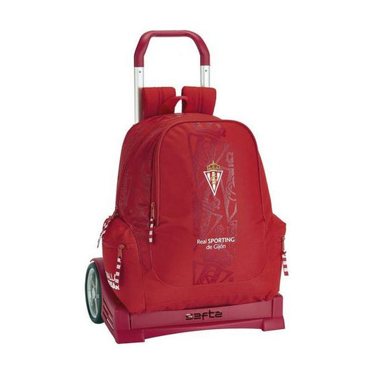 Zaino Scuola con Ruote Evolution Real Sporting de Gijón Rosso