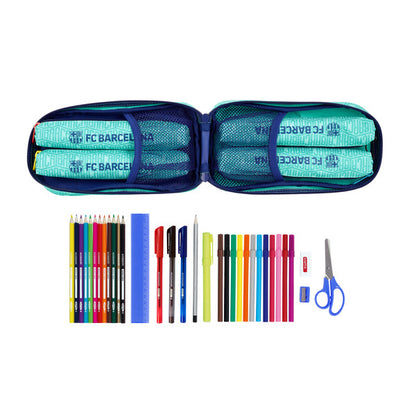 Pencil Case Backpack F.C. Barcelona 19/20 Turquoise (33 Pieces)