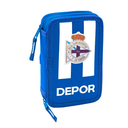 Double Pencil Case R. C. Deportivo de La Coruña Blue White (28 pcs)