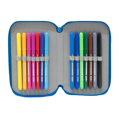 Double Pencil Case R. C. Deportivo de La Coruña Blue White (28 pcs)