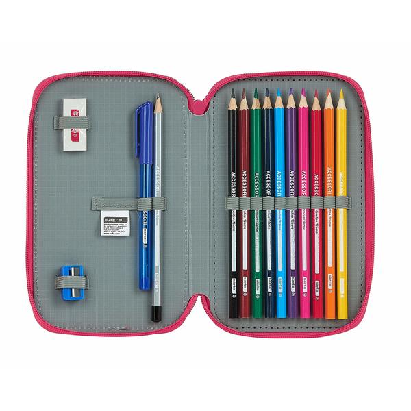 Double Pencil Case BlackFit8 Pink (28 pcs)