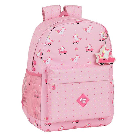 School Bag Glow Lab Unicorn Day Pink