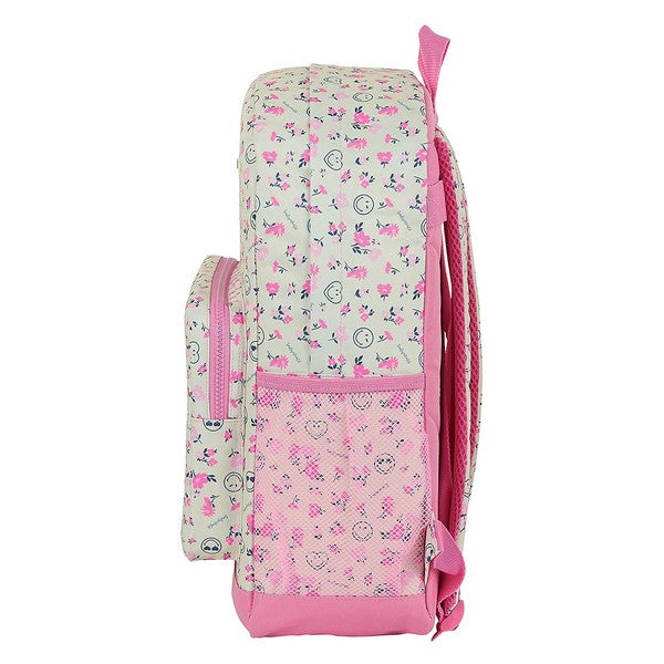 Zaino Scuola Smiley World Garden Bianco Rosa