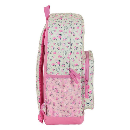 Zaino Scuola Smiley World Garden Bianco Rosa
